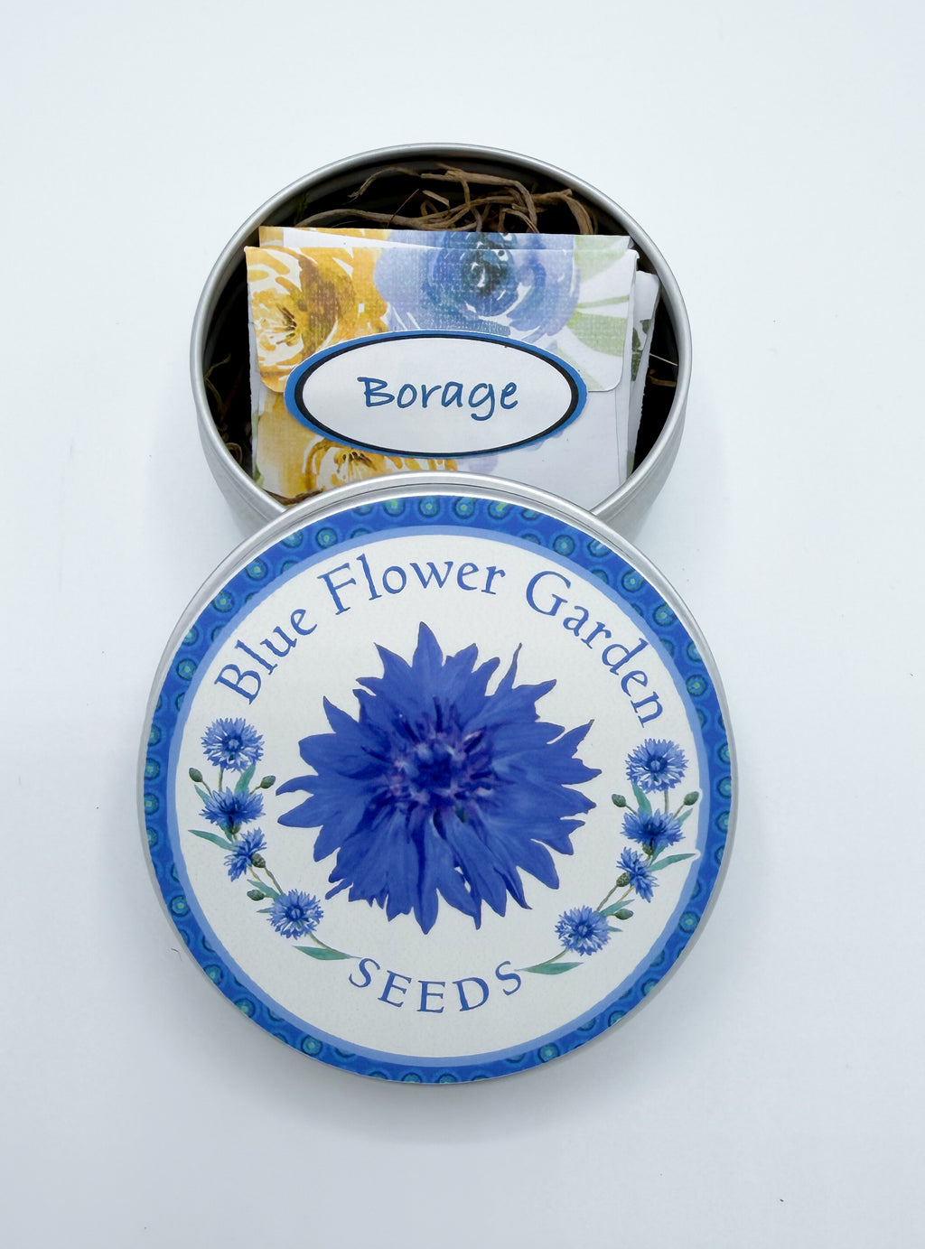 Blue Flower Garden Gift Box – Seeds, Gloves & Shears Kit
