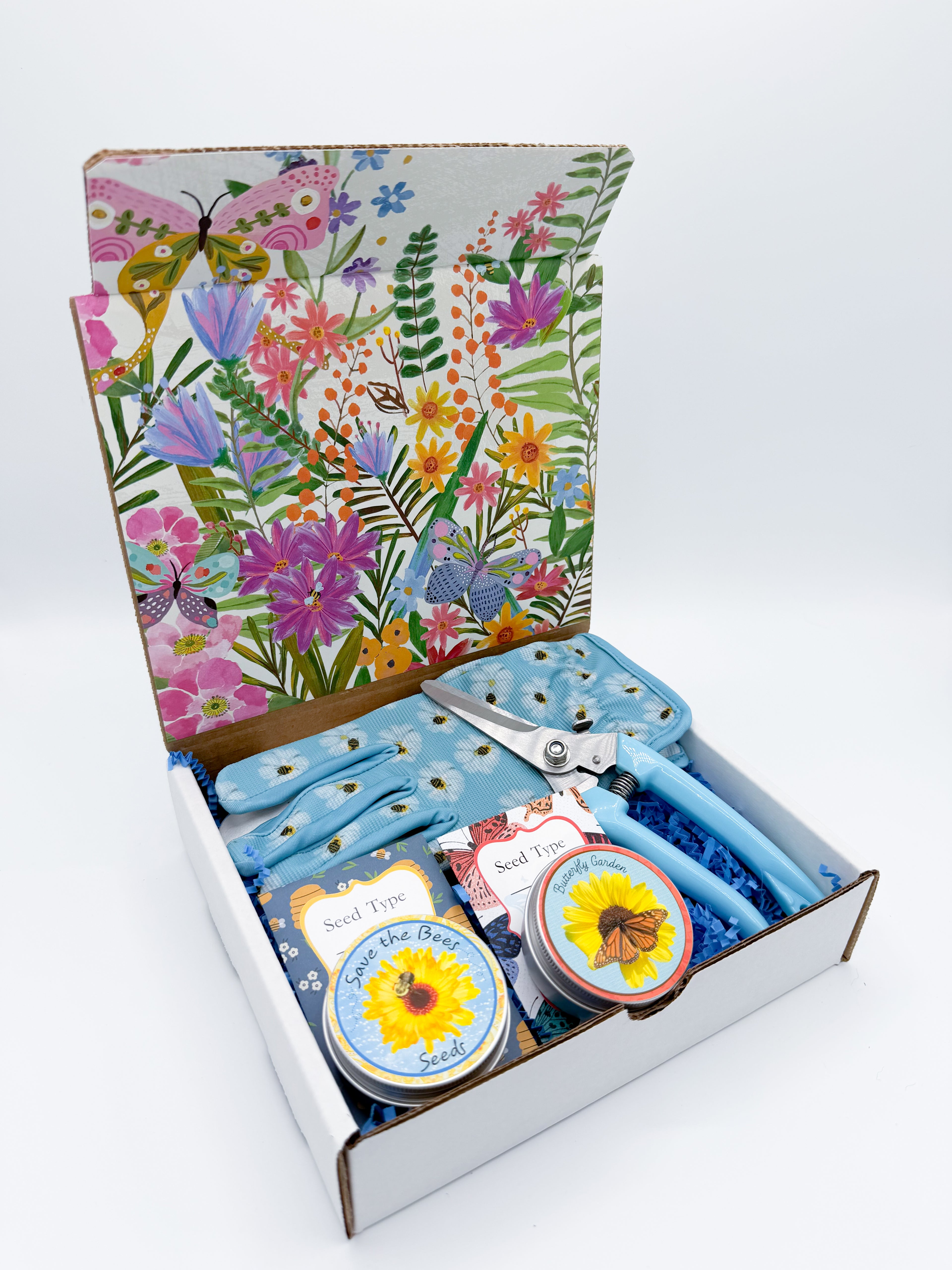 Pollinator Garden Gift Set – 130 Flower Seeds + Gloves & Shears/ Bee & Butterfly Kit