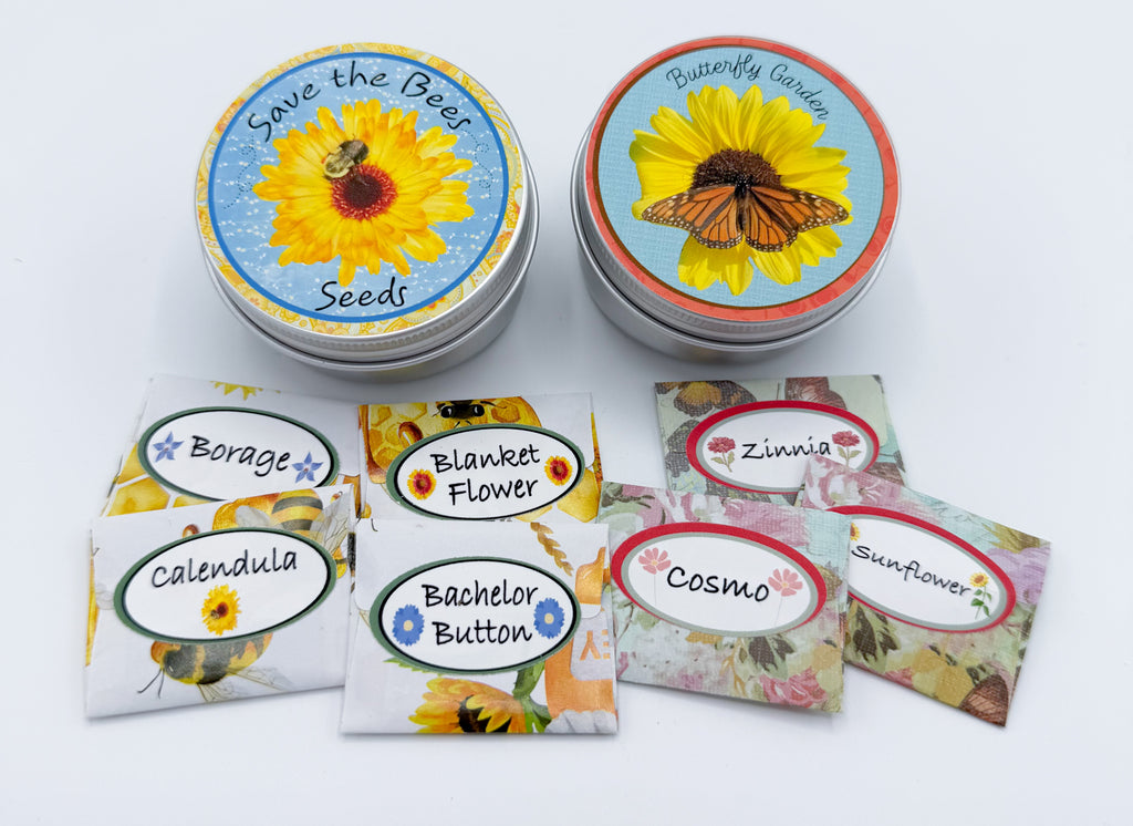 Pollinator Garden Gift Set – 130 Flower Seeds + Gloves & Shears/ Bee & Butterfly Kit