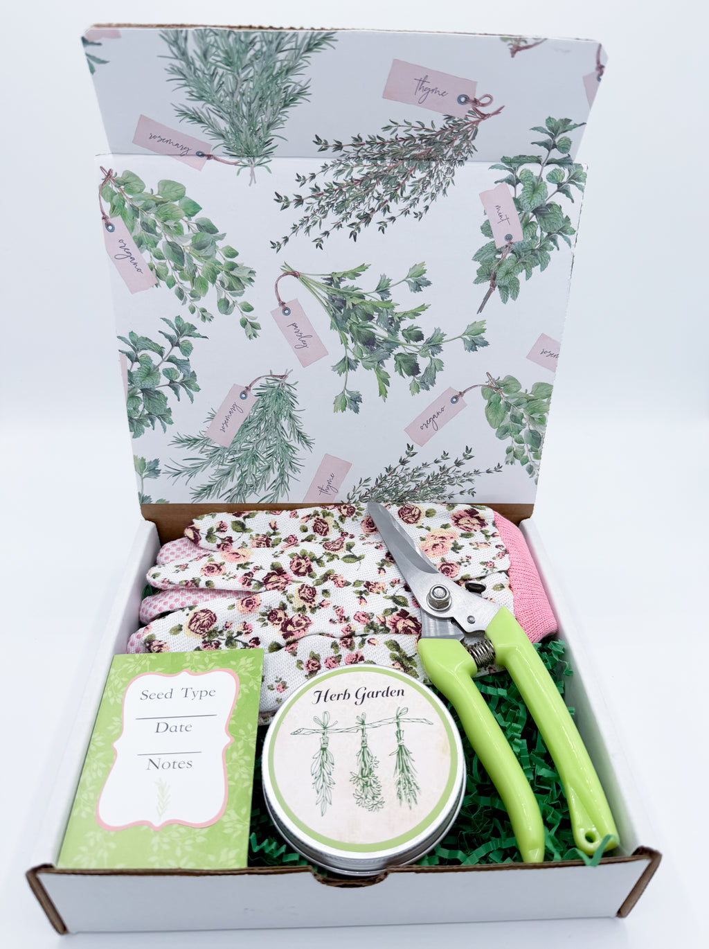 Herb Growing Kit – Seeds, Gloves, and Garden Shears