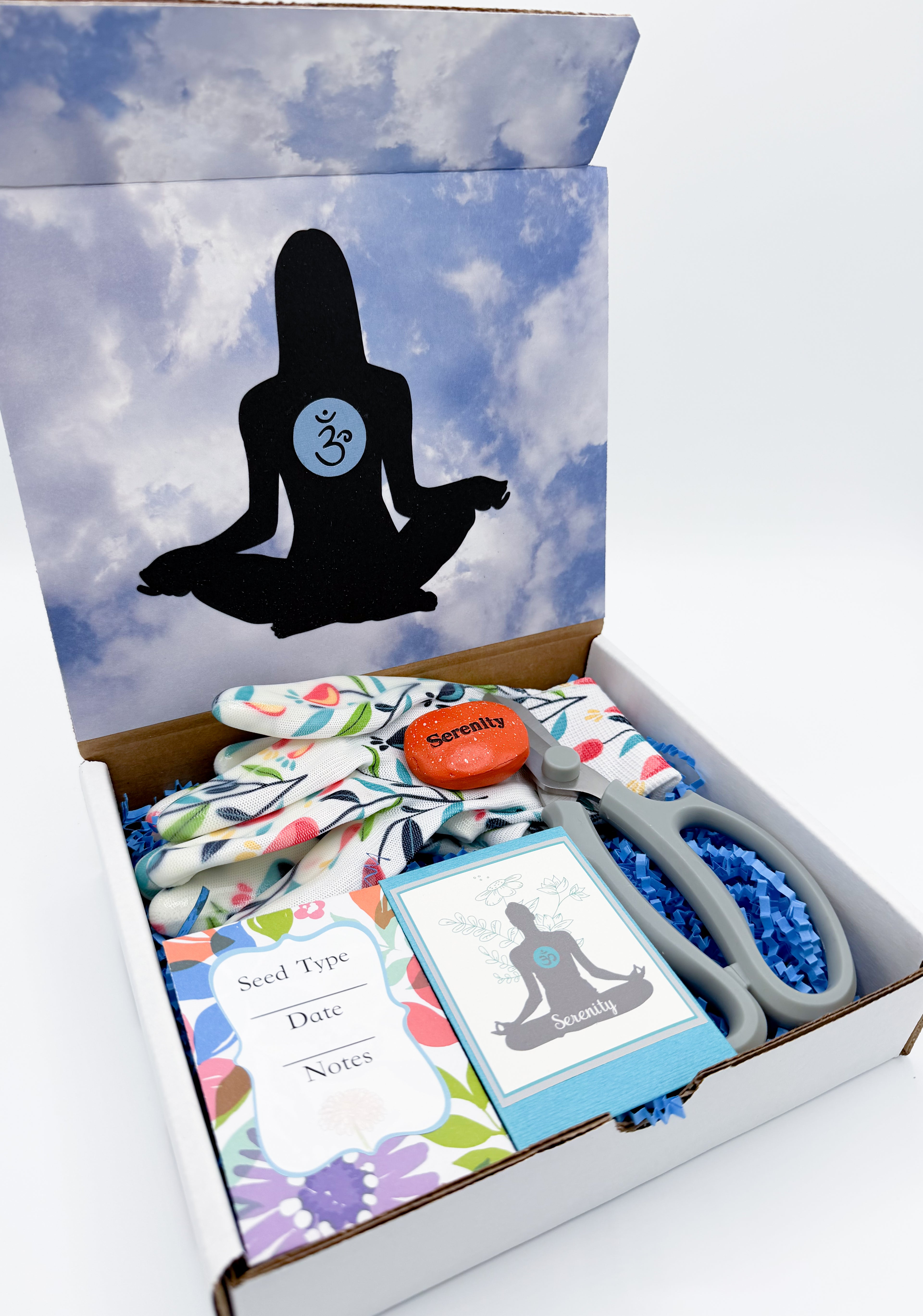 Serenity Garden Gift Kit – Butterfly, Bee & Hummingbird Pollinator Flowers with Gloves, Scissors & Stone