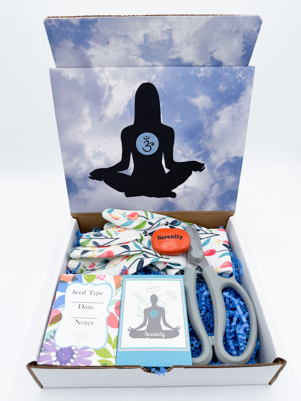 Serenity Garden Gift Kit – Butterfly, Bee & Hummingbird Pollinator Flowers with Gloves, Scissors & Stone