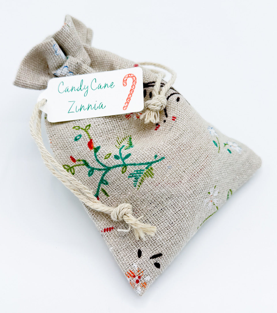 Candy Cane Zinnia Seeds in Garden Gift Tin – Personalized and Ready to Gift