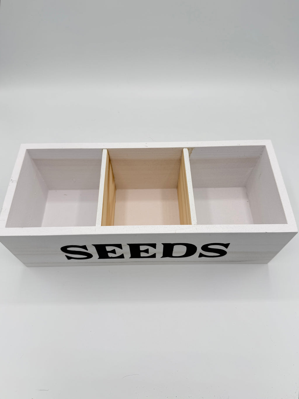 Rustic Pine Wood Seed Oragnizer with Seed Packets & Dividers for Garden Seeds