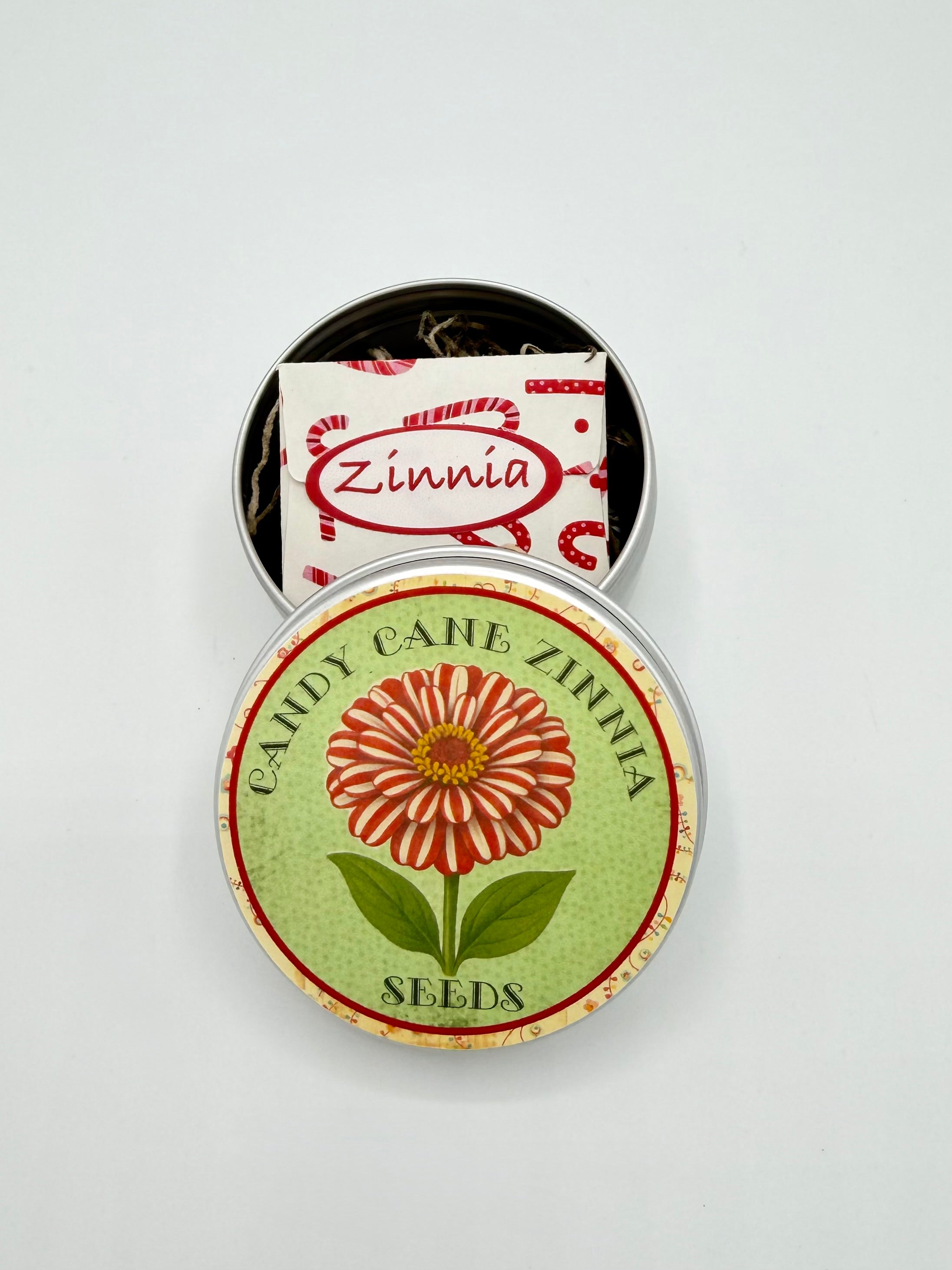 Candy Cane Zinnia Seeds in Garden Gift Tin – Personalized and Ready to Gift