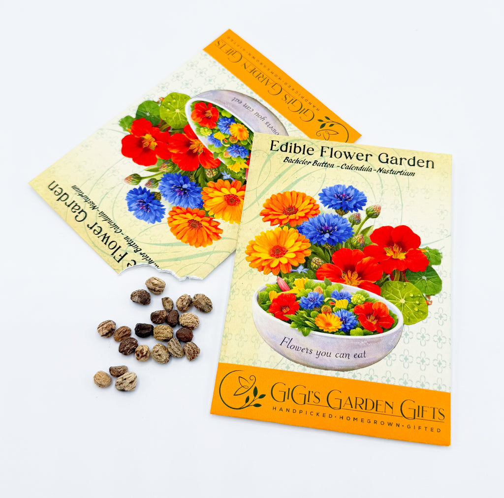 Edible Flower Seeds Mix – Nasturtium, Cornflower, Calendula – Culinary Flower Garden