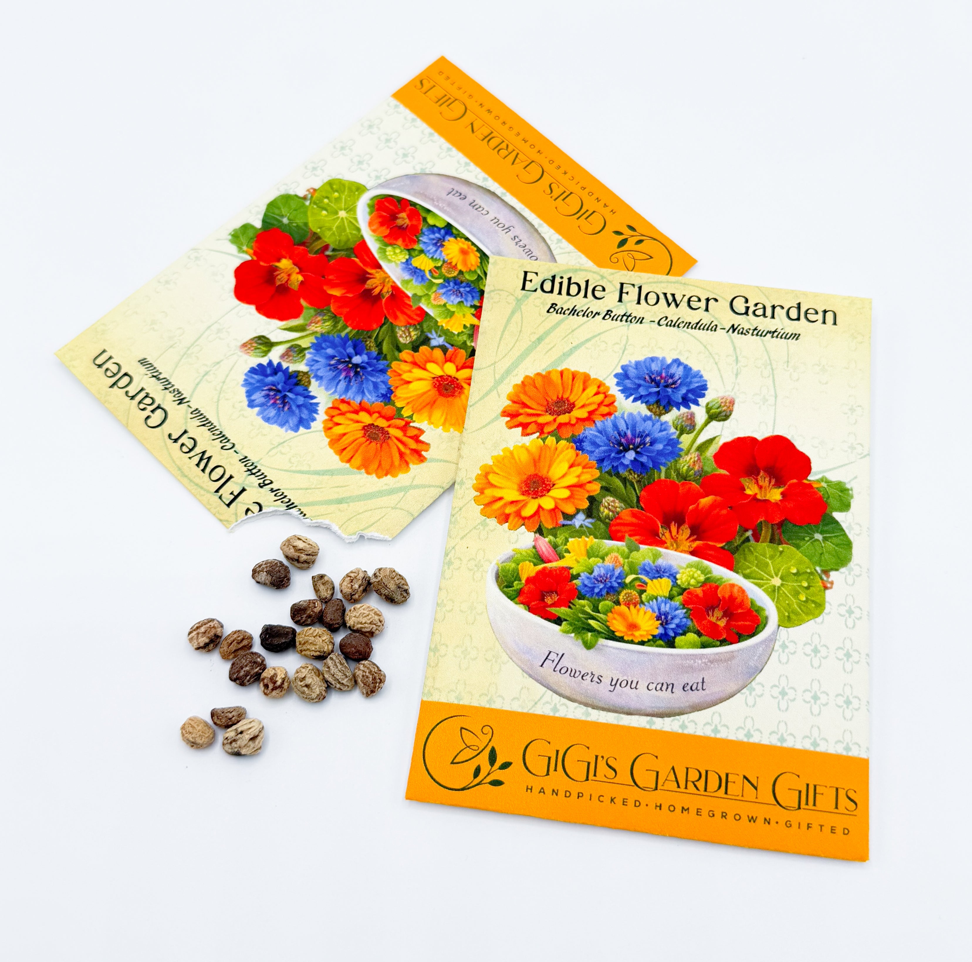 Edible Flower Seeds Mix – Nasturtium, Cornflower, Calendula – Culinary Flower Garden