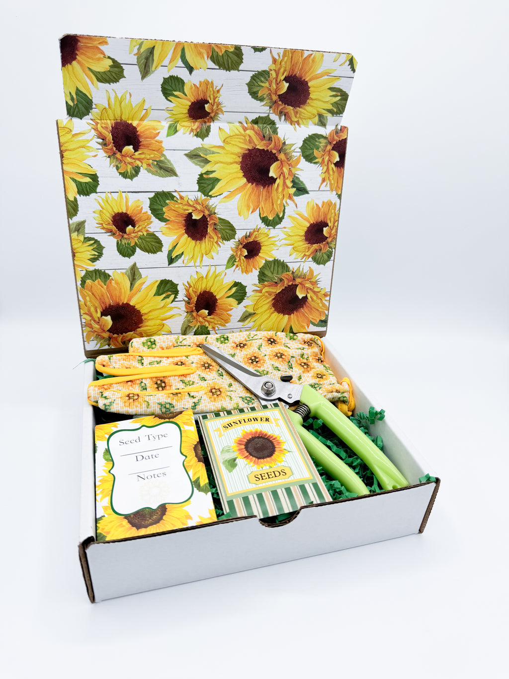 Sunflower Garden Gift Kit – Personalized Seed Packet, Gloves & Shears Set for Garden Lovers