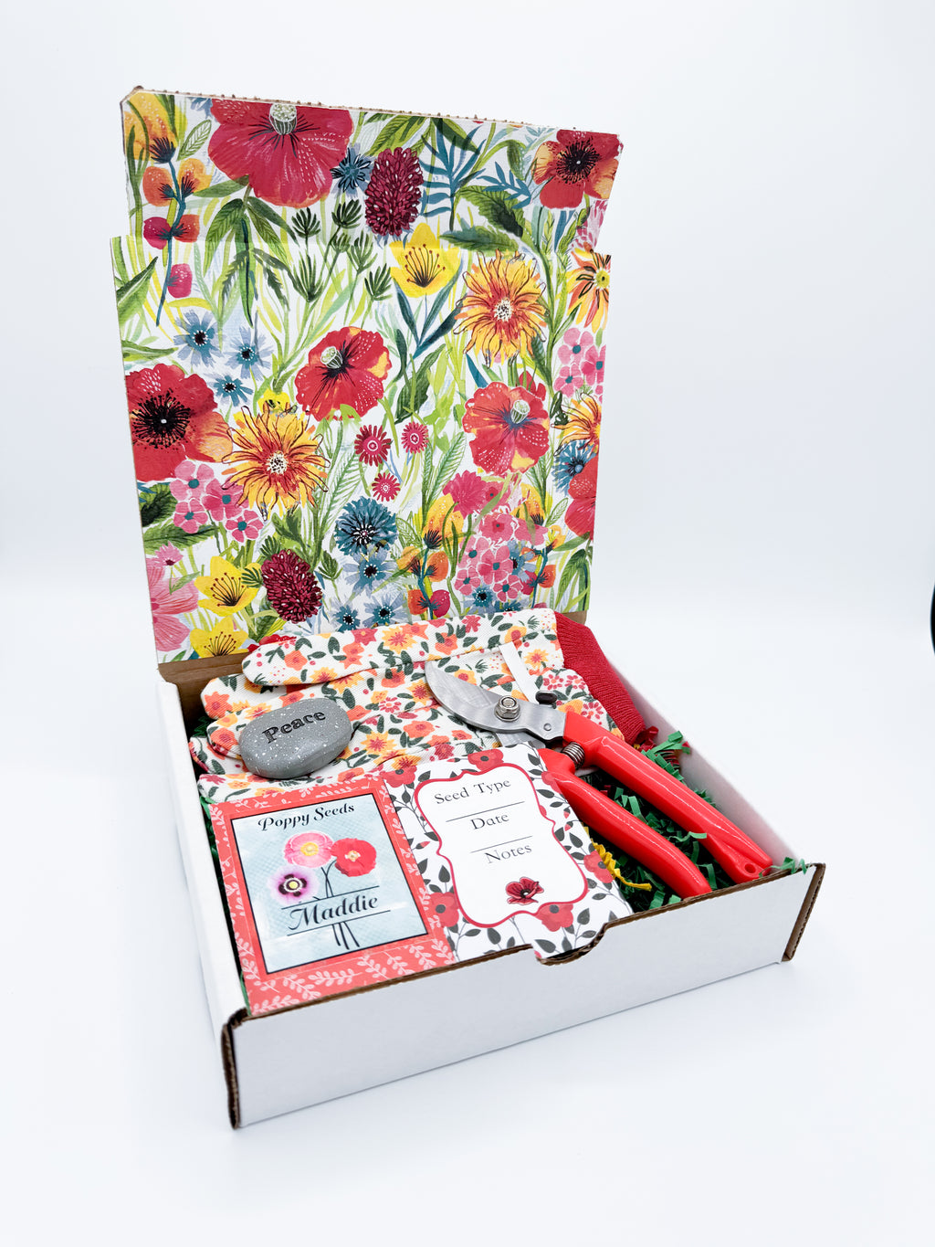 Poppy Garden Gift Box – Poppy Seeds with Gloves, Shears & Seed Saver
