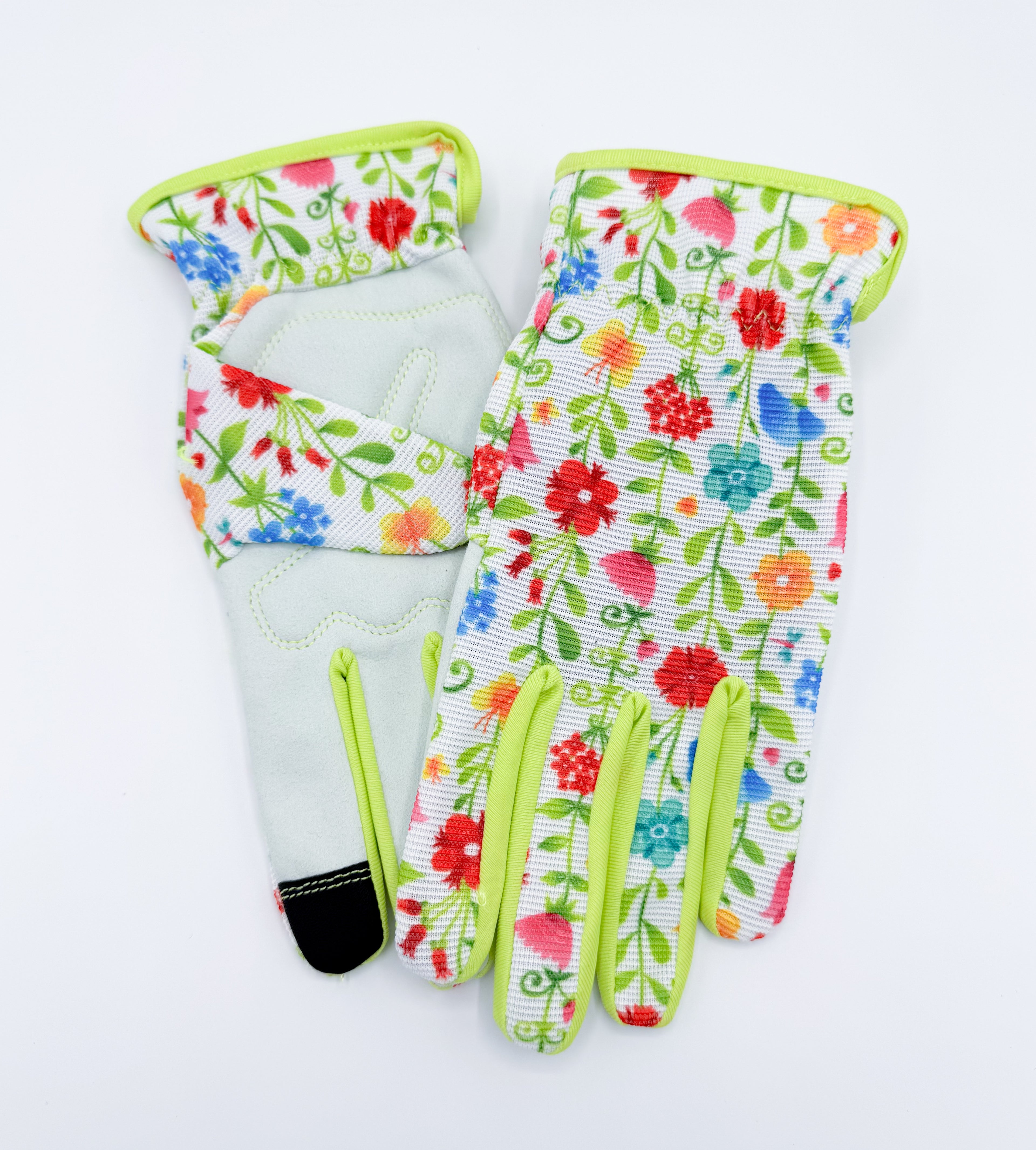 Floral Garden Gloves – Synthetic Leather, Small & Medium