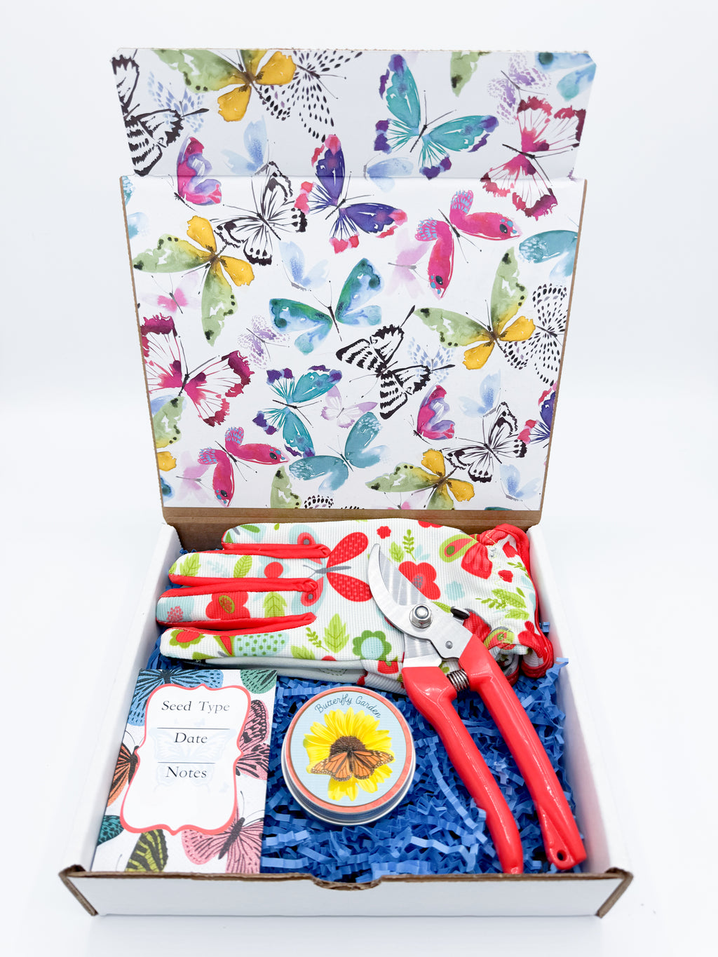Butterfly Garden Gift Box – Flower Seed Kit with Gloves & Shears