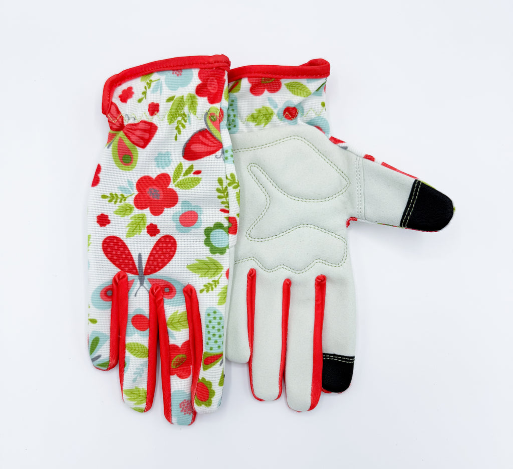 Butterfly Print Gardening Gloves for Women – Medium Synthetic Leather