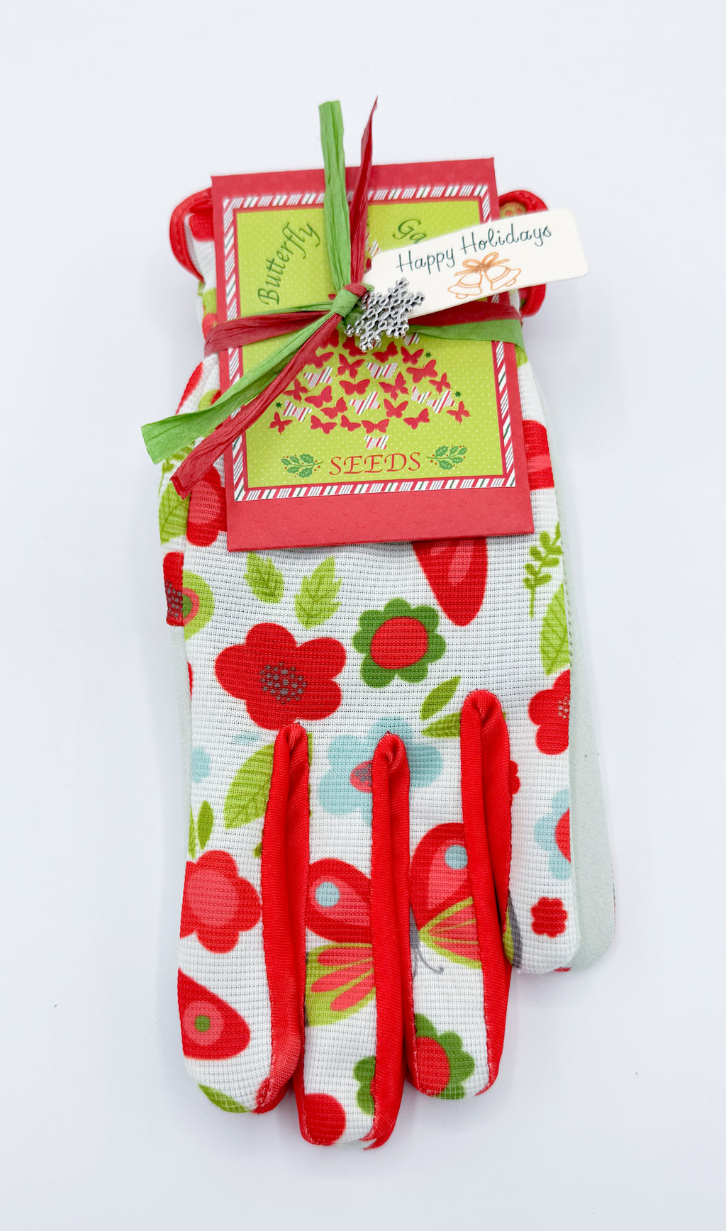 Holiday Garden Gift Kit – Butterfly Gloves with Zinnia, Sunflower & Cosmos Seeds