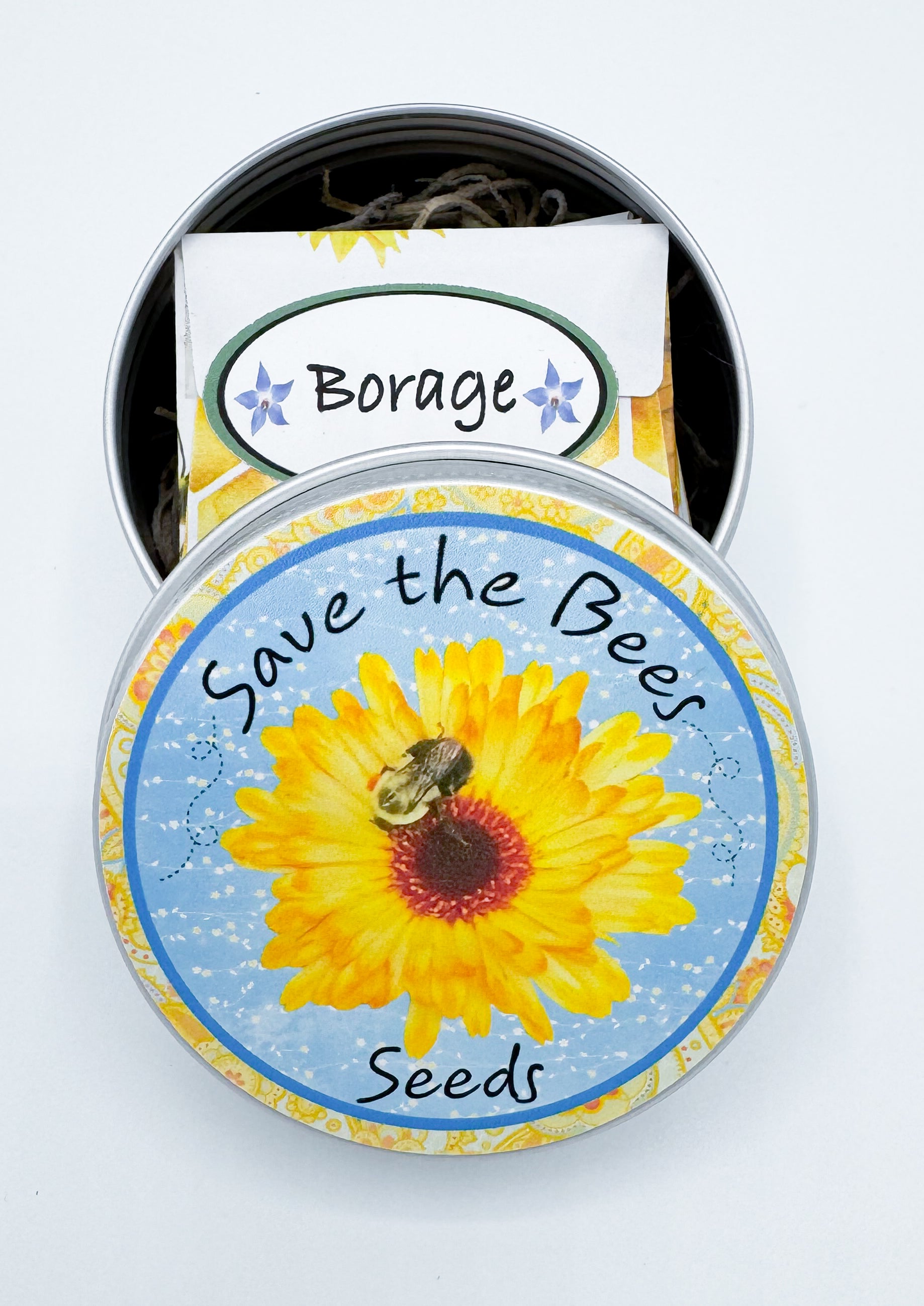 Save the Bees Flower Seed Kit in Tin – Pollinator Friendly Garden Gift, Bee Lover Gift, Wildflower Seeds