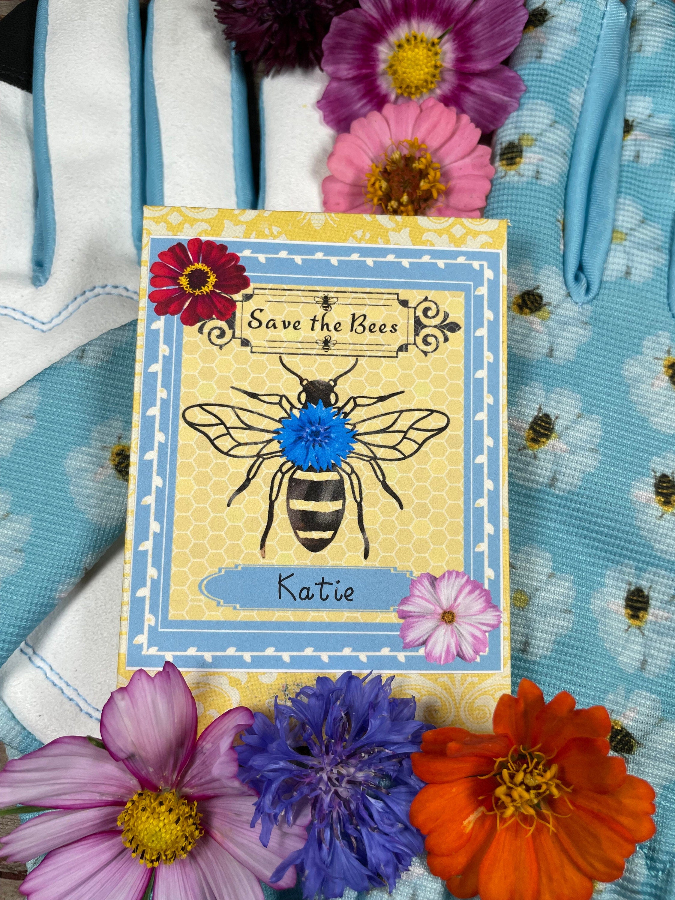 Bee Seeds & Gloves Gift Set for Gardeners